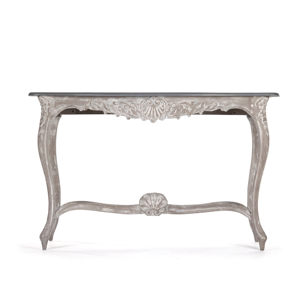 Reuben Louis XV Pine Console Table, studio photo 3 of 3 on a white background