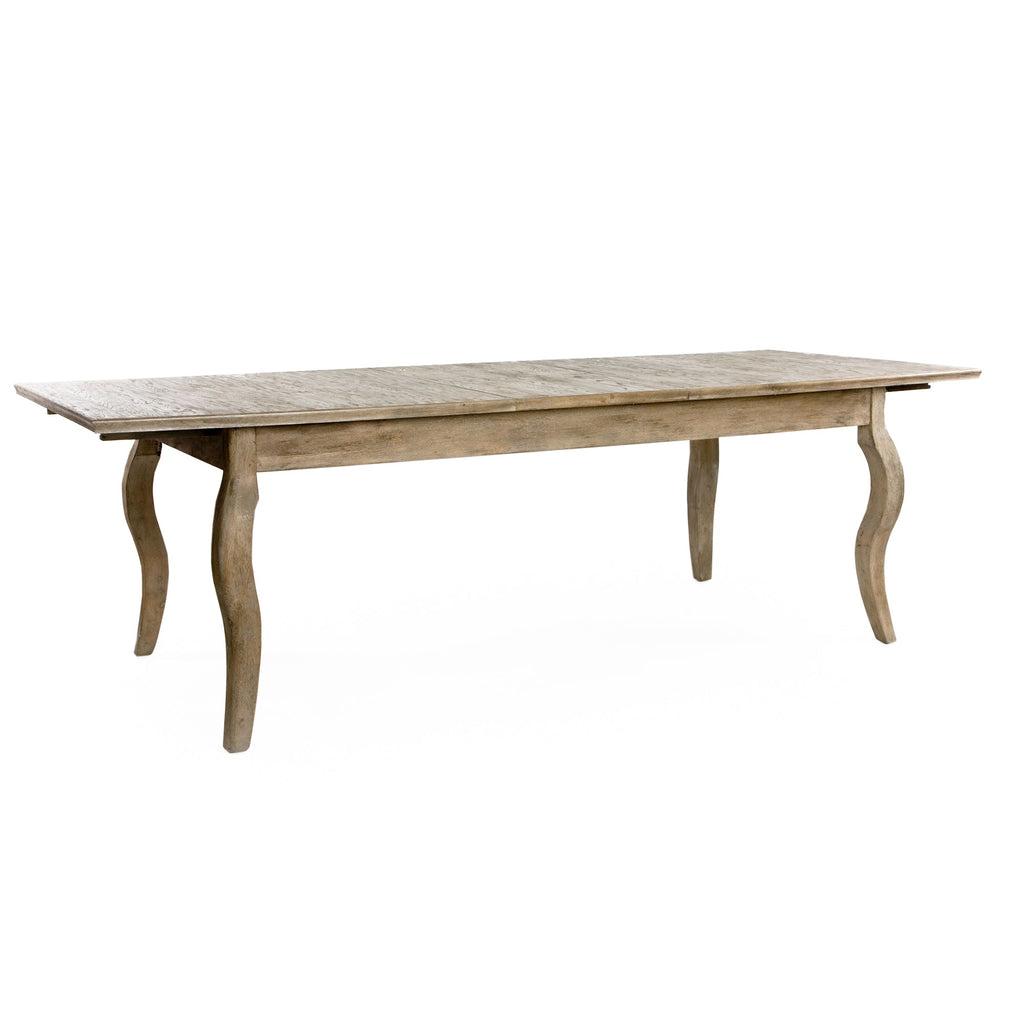 Rhone Oak Dining Table in Limed Grey Oak, studio photo 2 of 2 on a white background