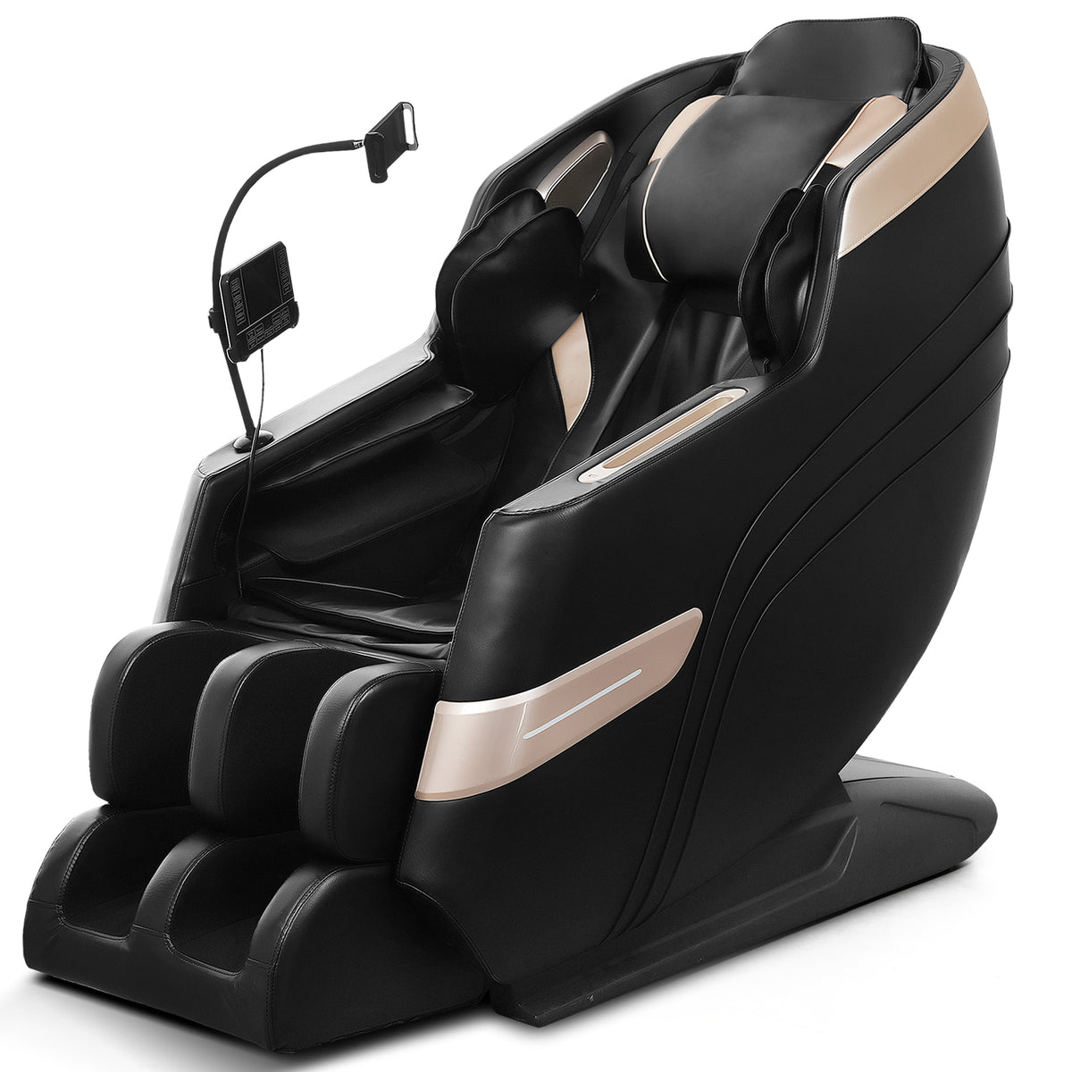 Black Zero-Gravity Full-Body Massage Chair with Bluetooth
