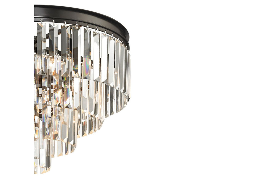 Palacial Cascading K9 Crystal Chandelier, Oil-Rubbed Bronze, 20" or 24"