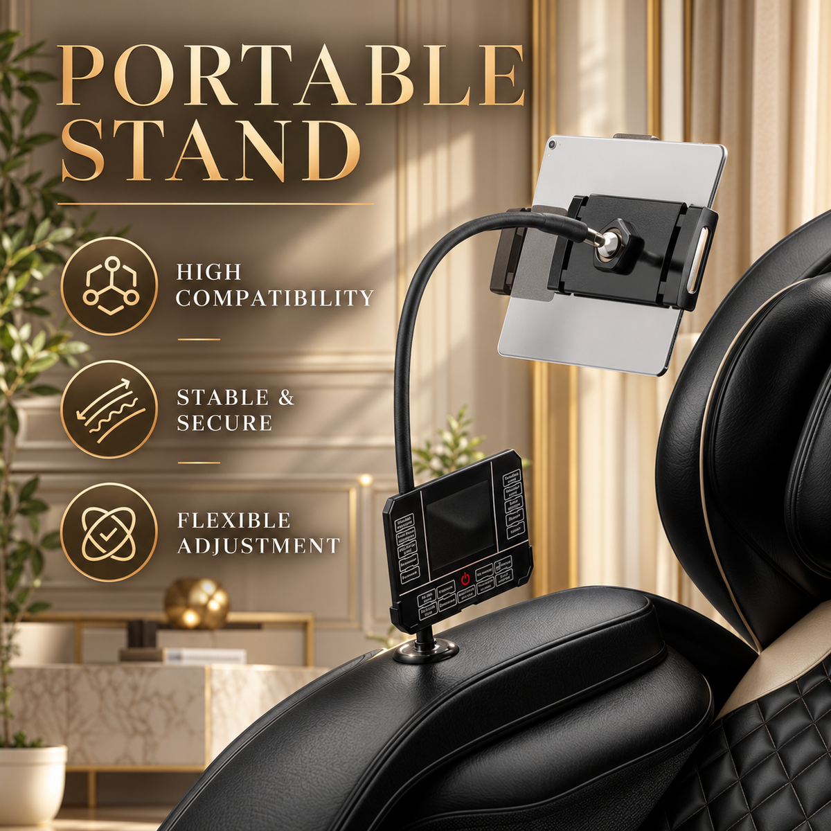 Black Zero-Gravity Massage Chair Recliner with Air Pressure & Heat