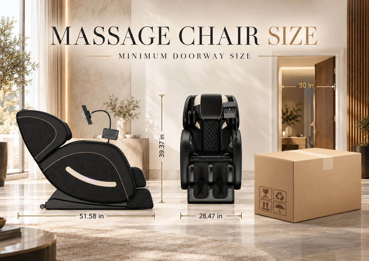 Black Zero-Gravity Massage Chair Recliner with Air Pressure & Heat
