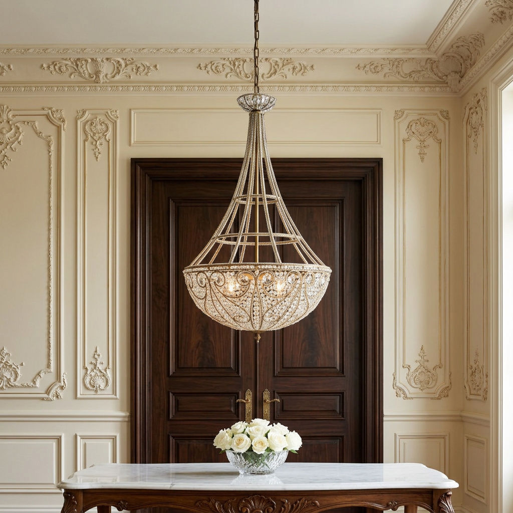 Elizabethan Renaissance K9 Crystal Chandelier, Dark Bronze, 17" or 28"