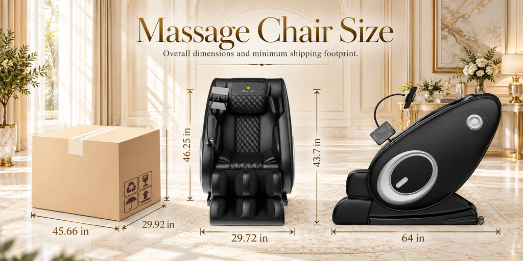 BILITOK Black Zero-Gravity 8-Roller Massage Recliner with Full-Body Air Pressure & Heat