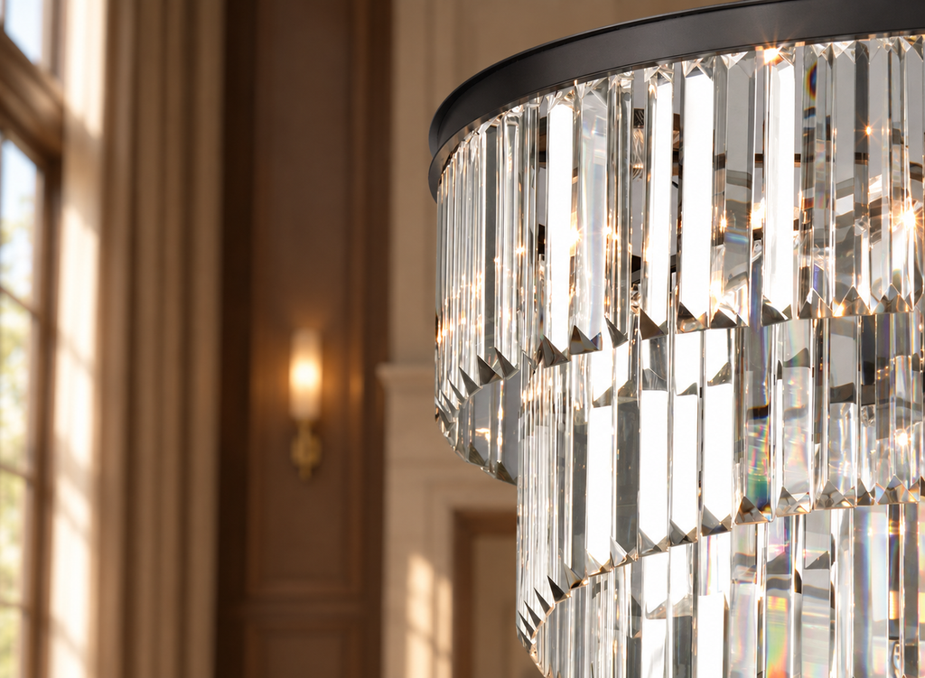 Palacial Tiered K9 Crystal Chandelier, Oil-Rubbed Bronze, 16", 26" or 36"