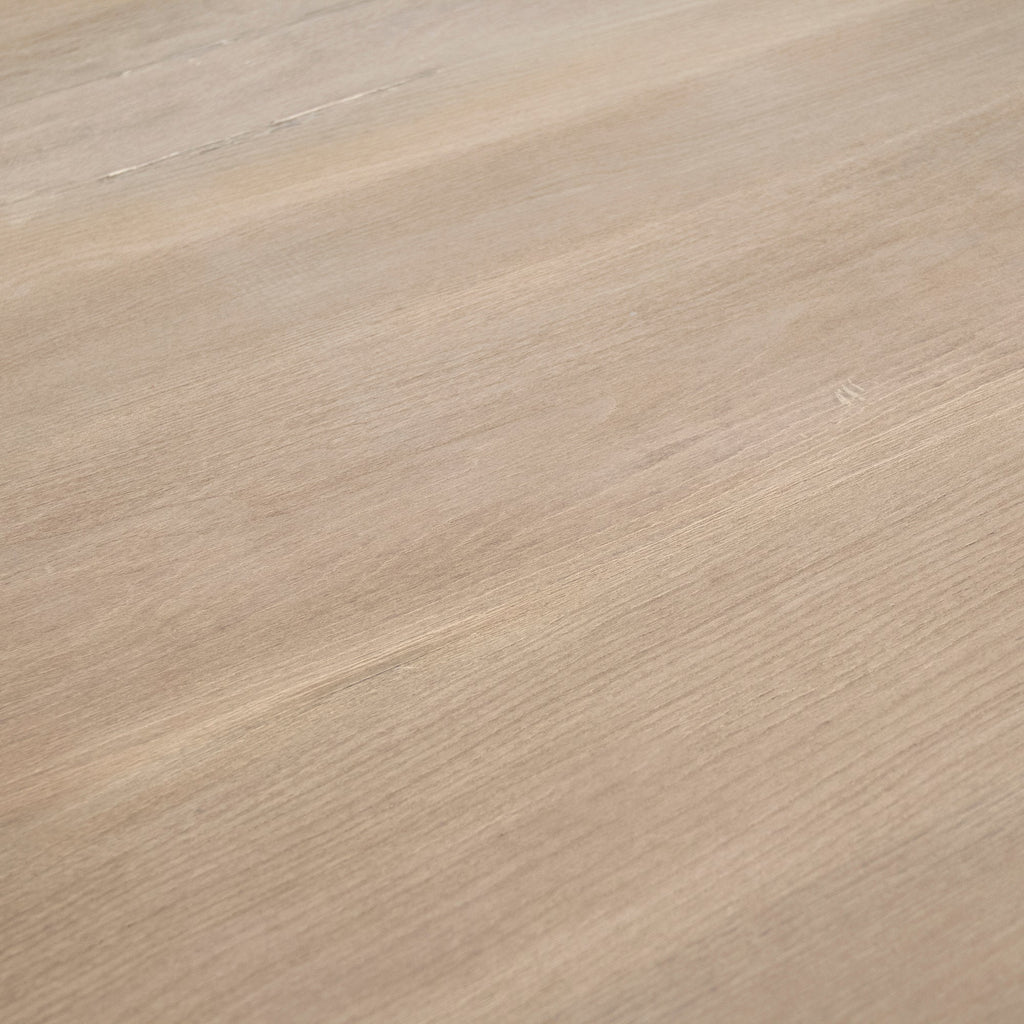San Francisco Carved Dining Table in Natural Weathered Wood, studio photo 4 of 4, close view of the weathered wood grain