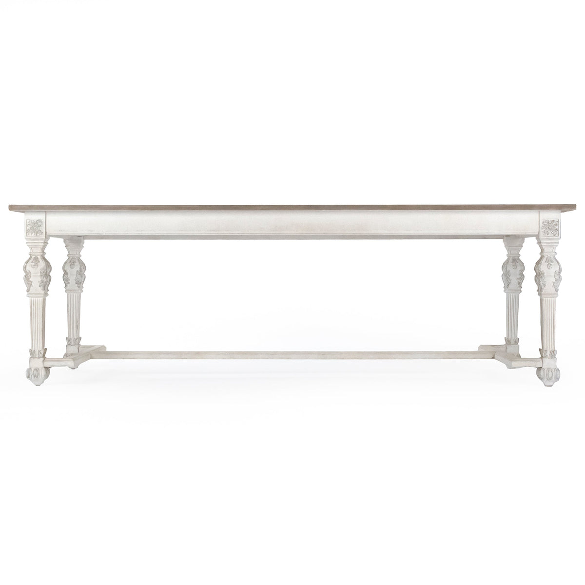 San Francisco Carved Dining Table, studio photo 2 of 3 on a white background
