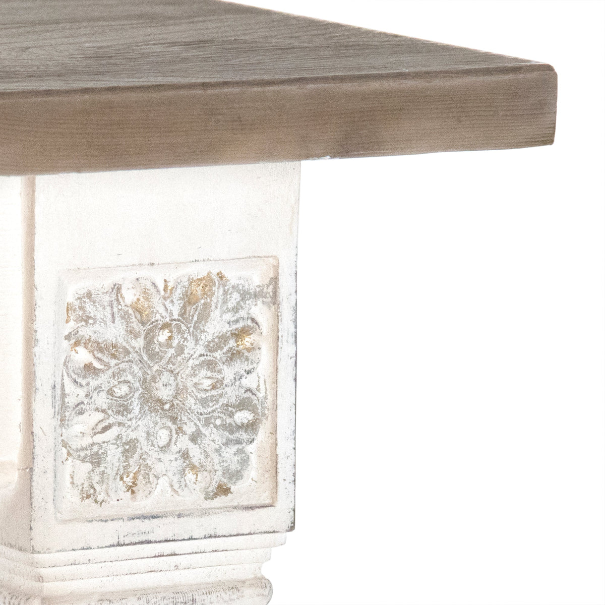 San Francisco Carved Dining Table, studio photo 3 of 3 on a white background