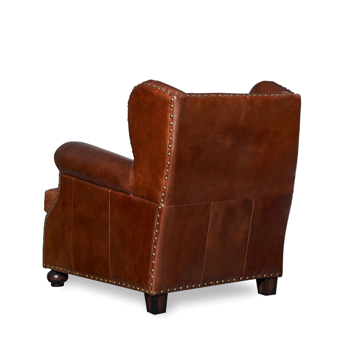 Sego Classic Leather Wingback Club Chair, studio photo 4 of 4 on a white background